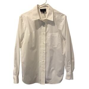 Foxcroft Wrinkle Free Button Up Shirt Size 16P Preppy White